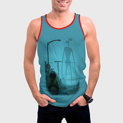 Майка-безрукавка мужская СИРЕНОГОЛОВЫЙ И ДЕВОЧКА, цвет: 3D-красный — фото 2