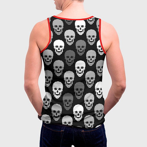Мужская майка без рукавов Черно-белый готический / 3D-Красный – фото 4