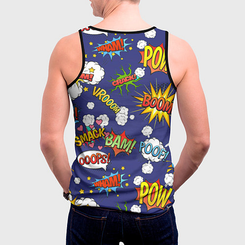 Мужская майка без рукавов Комикс БУМ / 3D-Черный – фото 4