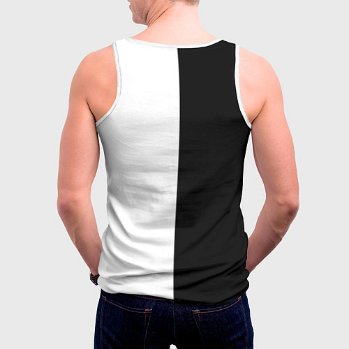 Мужская майка без рукавов ФК ПСЖ PSG BLACK & WHITE / 3D-Белый – фото 4