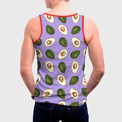 Мужская майка без рукавов Авокадо паттерн / 3D-Красный – фото 4