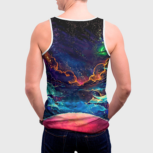 Мужская майка без рукавов Глубокий космос / 3D-Белый – фото 4