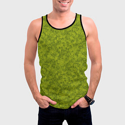 Майка-безрукавка мужская Зеленый мраморный узор, цвет: 3D-черный — фото 2