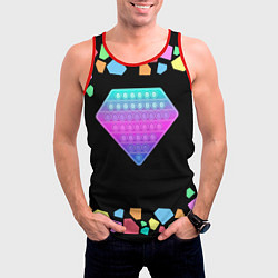 Майка-безрукавка мужская POP IT DIAMOND, цвет: 3D-красный — фото 2