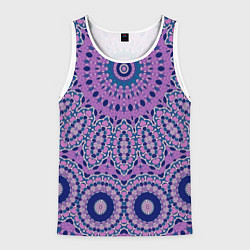 Майка-безрукавка мужская Сиреневый калейдоскоп, цвет: 3D-белый