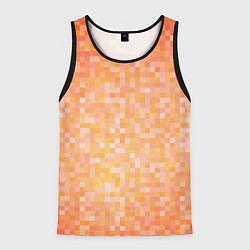Майка-безрукавка мужская Оранжевая пиксель абстракция, цвет: 3D-черный