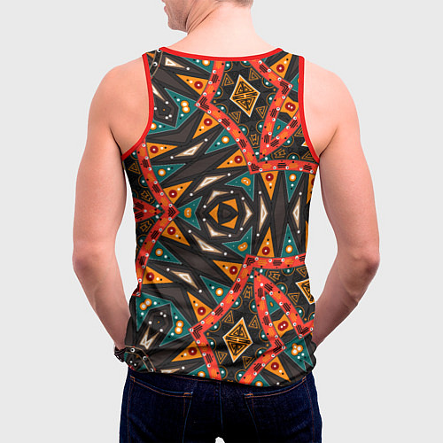 Мужская майка без рукавов Абстрактный арабский узор / 3D-Красный – фото 4