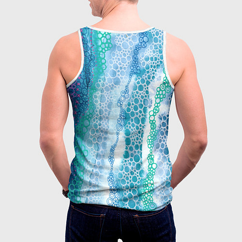 Мужская майка без рукавов Водопад красочной пены / 3D-Белый – фото 4