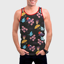 Майка-безрукавка мужская Япония паттерн, цвет: 3D-красный — фото 2