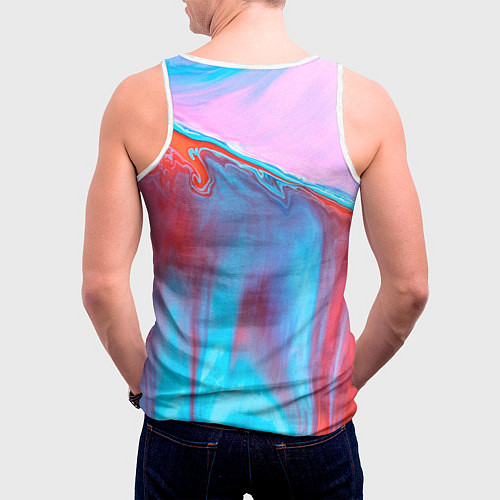 Мужская майка без рукавов Вода и песок / 3D-Белый – фото 4