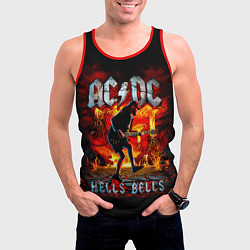 Майка-безрукавка мужская ACDC HELLS BELLS, цвет: 3D-красный — фото 2