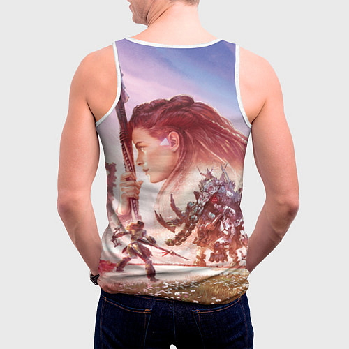 Мужская майка без рукавов Элой Horizon Forbidden West DE / 3D-Белый – фото 4