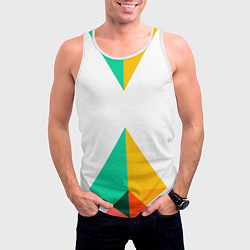 Майка-безрукавка мужская Треугольники, цвет: 3D-белый — фото 2