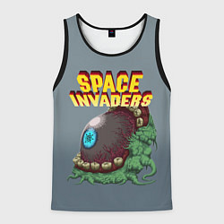 Майка-безрукавка мужская Boss Space Invaders Old game Z, цвет: 3D-черный