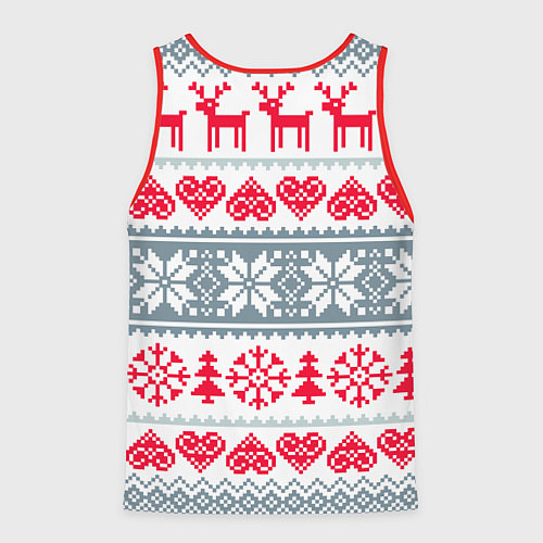 Мужская майка без рукавов Вязаный рисунок / 3D-Красный – фото 2