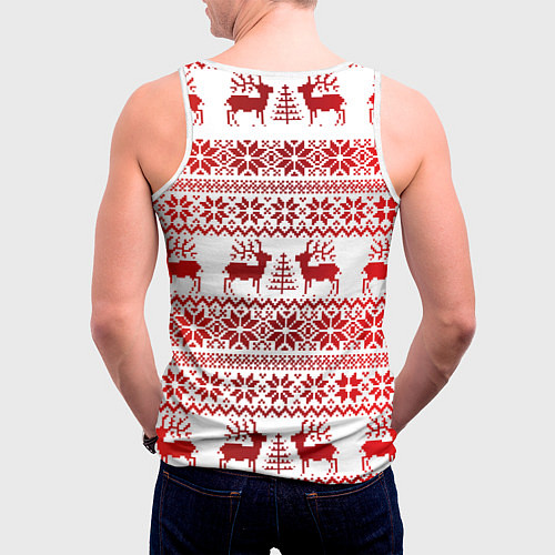 Мужская майка без рукавов Зимний лес / 3D-Белый – фото 4