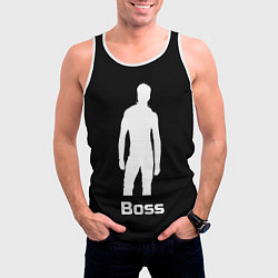 Майка-безрукавка мужская Boss of the gym on black, цвет: 3D-белый — фото 2