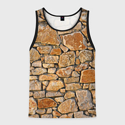 Майка-безрукавка мужская Каменная стена, цвет: 3D-черный