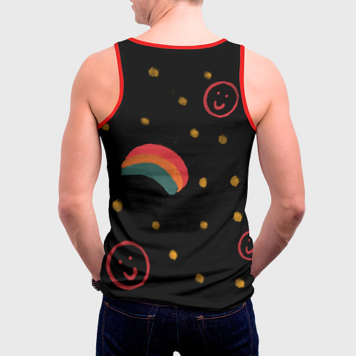 Мужская майка без рукавов Красочное детство / 3D-Красный – фото 4