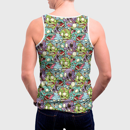Мужская майка без рукавов Зомби / 3D-Белый – фото 4