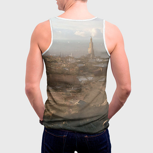 Мужская майка без рукавов Байек на коне / 3D-Белый – фото 4