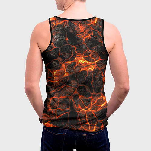 Мужская майка без рукавов Горящая лава / 3D-Черный – фото 4