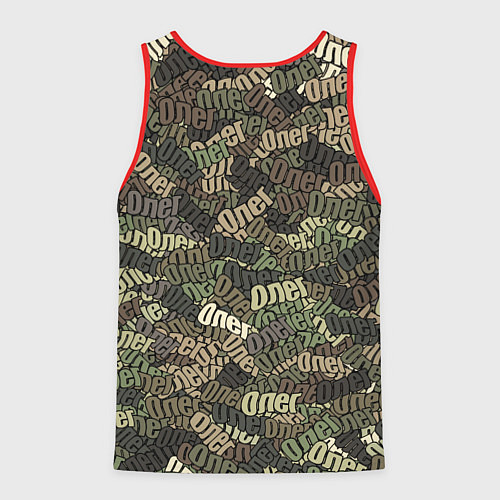 Мужская майка без рукавов Именной камуфляж Олег / 3D-Красный – фото 2