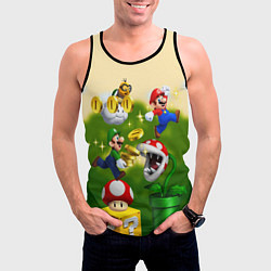 Майка-безрукавка мужская Mario Coins, цвет: 3D-черный — фото 2