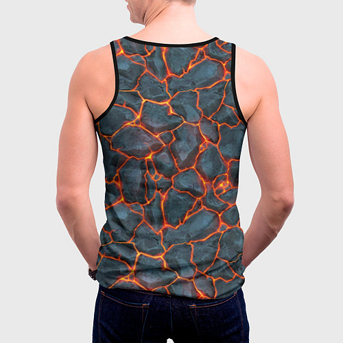 Мужская майка без рукавов Неоновая магма / 3D-Черный – фото 4