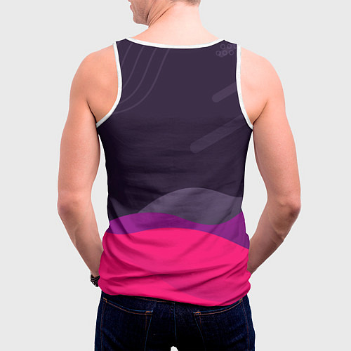 Мужская майка без рукавов Игра в кальмара - с милым котиком / 3D-Белый – фото 4