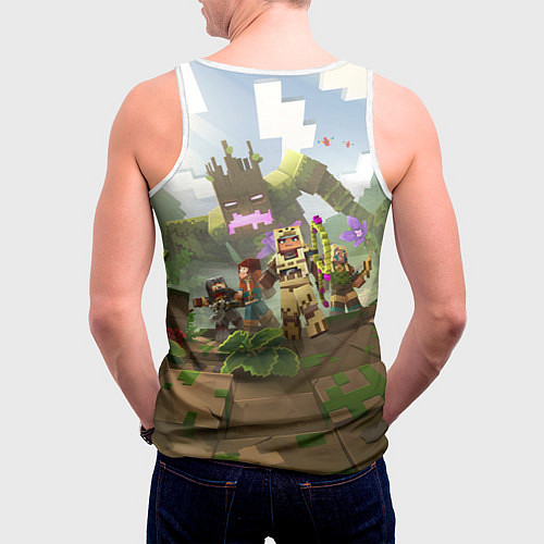Мужская майка без рукавов МАЙНКРАФТ ГЕРОИ ПРОТИВ ЗЛА / 3D-Белый – фото 4