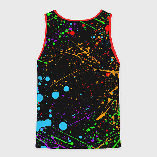 Мужская майка без рукавов FRIDAY NIGHT FUNKIN БРЫЗГИ КРАСОК, ГЕРОЙ / 3D-Красный – фото 2