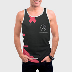 Майка-безрукавка мужская Мерседес Mersedes, цвет: 3D-белый — фото 2