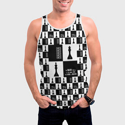 Майка-безрукавка мужская Шахматы Король и королева 2022, цвет: 3D-белый — фото 2