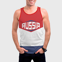 Майка-безрукавка мужская Russia, цвет: 3D-красный — фото 2
