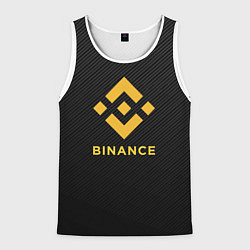 Майка-безрукавка мужская БИНАНС ЛОГО CARBON BINANCE LOGO, цвет: 3D-белый