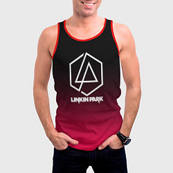 Майка-безрукавка мужская LINKIN PARK LOGO CARBON, цвет: 3D-красный — фото 2