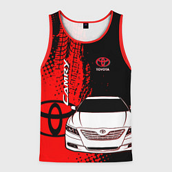 Майка-безрукавка мужская Camry Toyota glitch, цвет: 3D-красный