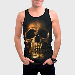Майка-безрукавка мужская Gold Skull, цвет: 3D-черный — фото 2