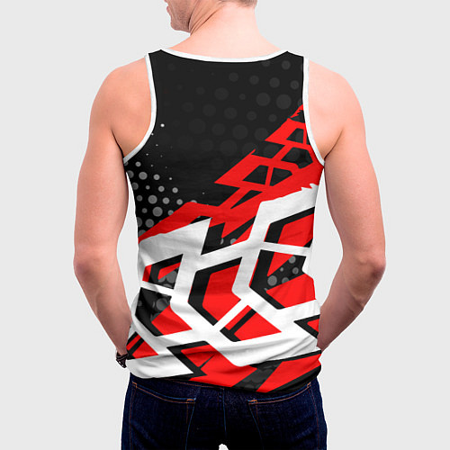 Мужская майка без рукавов Honda Хонда / 3D-Белый – фото 4