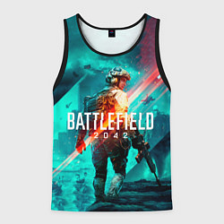 Майка-безрукавка мужская Battlefield 2042 игровой арт, цвет: 3D-черный