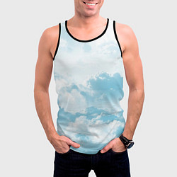 Майка-безрукавка мужская Плотные облака, цвет: 3D-черный — фото 2