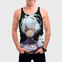 Майка-безрукавка мужская Венецианская девушка Nier automata 2b, цвет: 3D-белый — фото 2