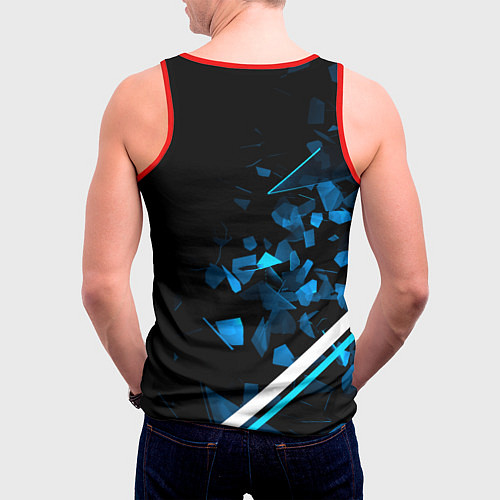 Мужская майка без рукавов Mercedes AMG Осколки стекла / 3D-Красный – фото 4