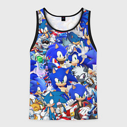 Майка-безрукавка мужская SONIC СИНИЙ ЁЖ СОНИК, цвет: 3D-черный