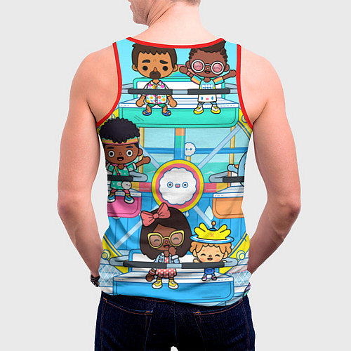 Мужская майка без рукавов Toca Boca Тока Бока аттракцион / 3D-Красный – фото 4