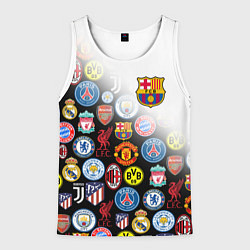 Майка-безрукавка мужская FC BARCELONA LOGOBOMBING, цвет: 3D-белый
