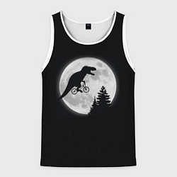 Майка-безрукавка мужская T-REX НА ЛУНЕ, цвет: 3D-белый