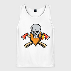 Мужская майка без рукавов Бородатый Череп Дровосека