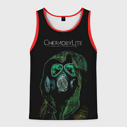 Мужская майка без рукавов CHERNOBYLlite на чёрном фоне